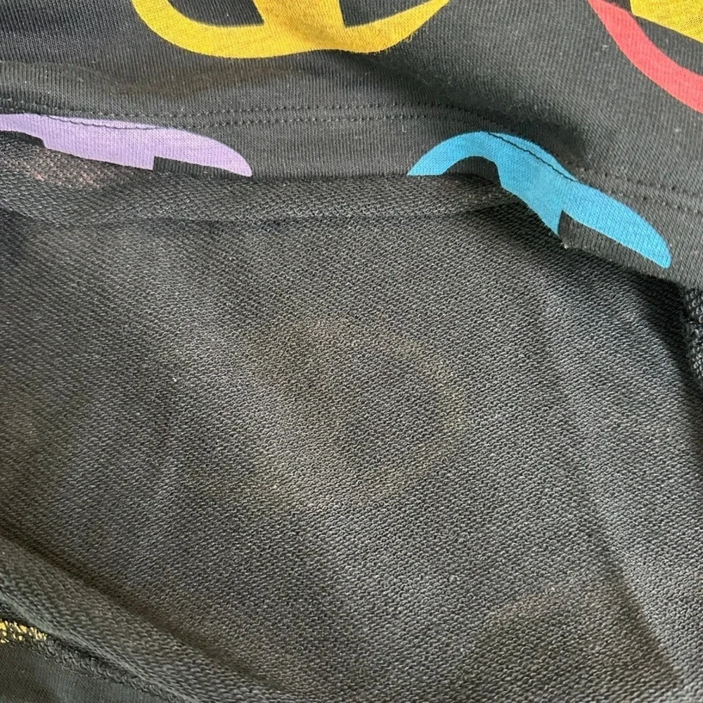 Champion Kids Big C AOP‎ Black Hoodie Sweatshirt Size S 7/8 404601 Multicolor